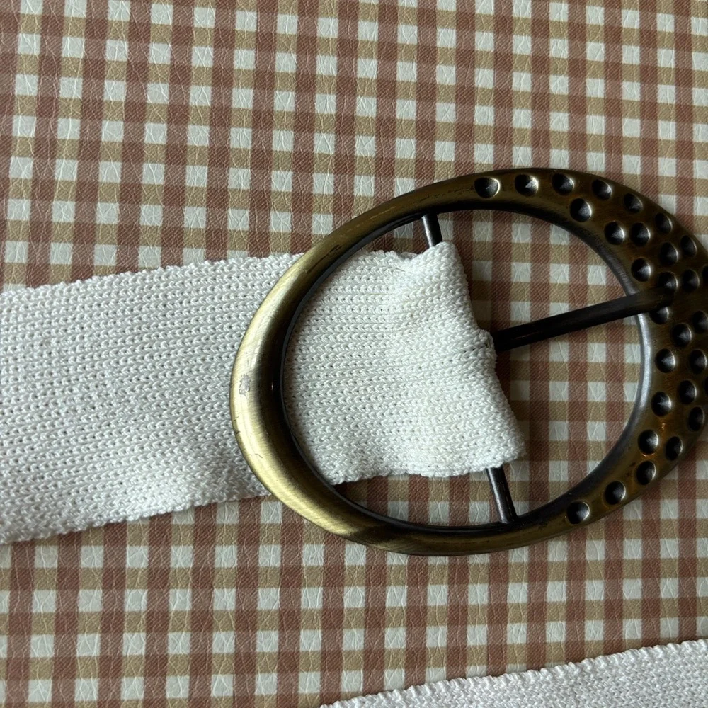 VINTAGE Y2K Belt Cream Beige Fabric.NO BRAND NO SIZE TAG.Festival Cowgirl‎ Boho